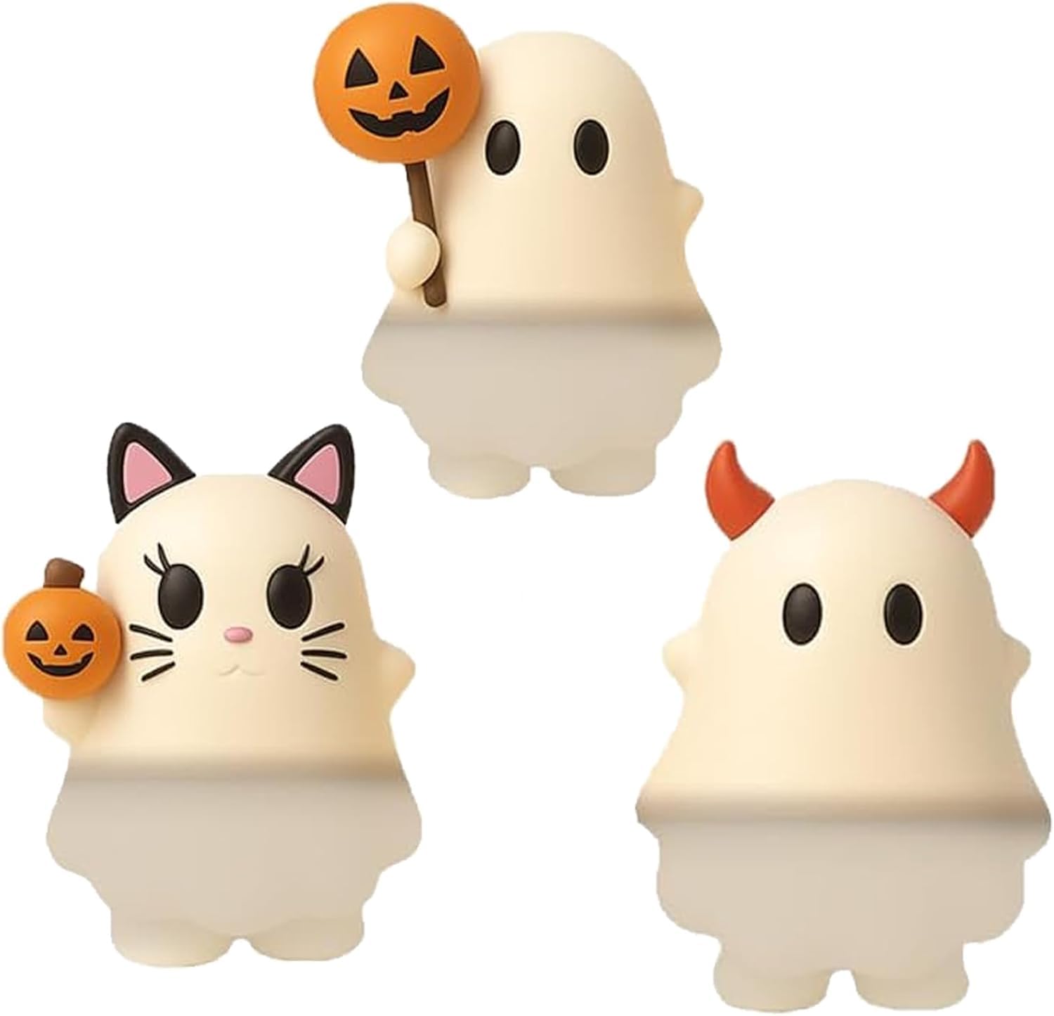QFFYFZAL Mystery Phone Buddy Stick-On Halloween Ghost & Pumpkin Phones Topper Decorations Halloween Cute Ghost Charm Fun Desk Accessory For All Phones