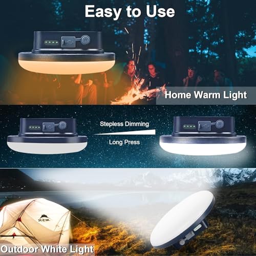 Image of IODOO 16500mAh 3000LM 3000K 6000K Flashlight Portable LED Camping Lantern Rechargeable Light 60W with Magnet IP65 Waterproof Tent Light Power Failure