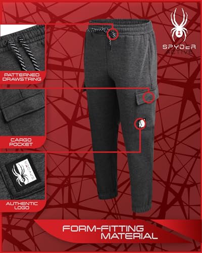 Spyder Mens Sweatpants - Athletic Fleece Cargo Joggers for Men with Pockets and Drawcord for Casual Workout (S-XXL)2