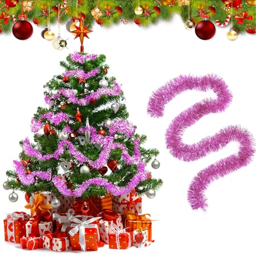 10pcs x 2M Weihnachtsbaum Dekoration Girlande, Rosa Weihnachten...