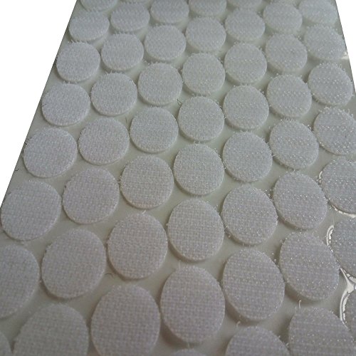 Homeabc 1000Pcs Loop Side Adhesive Tapes Sticky Back Coins, 3/4" Diameter, White #TOP4