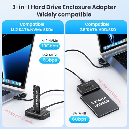 USB 3.0 USB-C a Dock Externo para SSD NVME y SATA miniatura 3