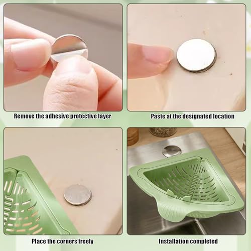 Cesta de drenaje magnética triangular para fregadero y atrapador de comida eficiente 6