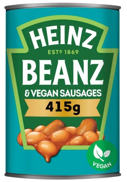 Frijoles horneados y salchichas veganas, 415 g, delicioso, perfecto para compartir con amigos y familiares