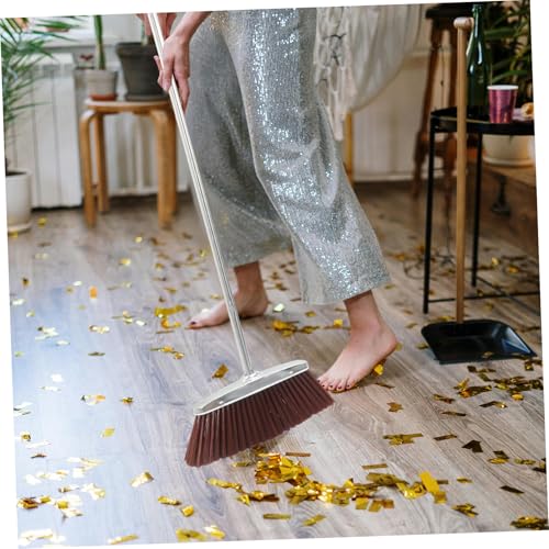 WEKADRIN Edelstahl Kehrbesen mit Langem Stiel Dichte Nylonborsten Leichtes Design Robust und Praktisch für Haushalt Küche und Müllreinigung Braun Ergonomisch für Einfache Bodenreinigung – Bild 4