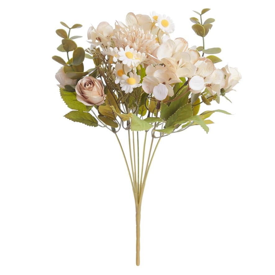 The Baked Studio Silk Artificial Flower Bouquet (Rose, Dandelion, Hydrangea, Daisy, Eucalyptus & Foilage) - Image 2