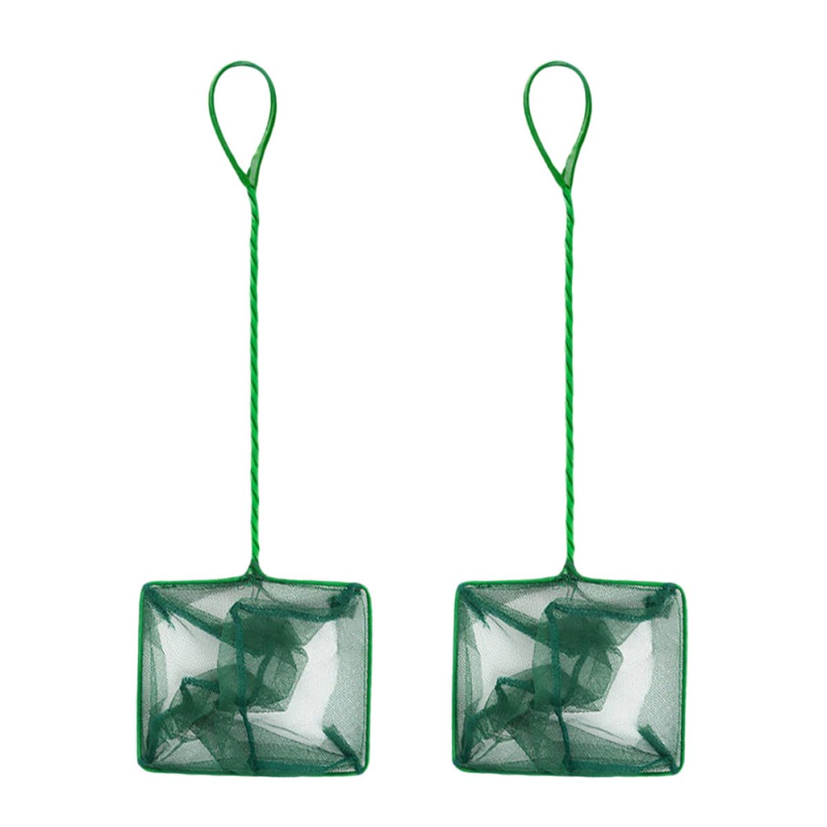 HEMOTON 2 Pcs Aquarium Fish Net Set with Fine Mesh and Plastic Handle 5-inch Small Fish Scooper Net