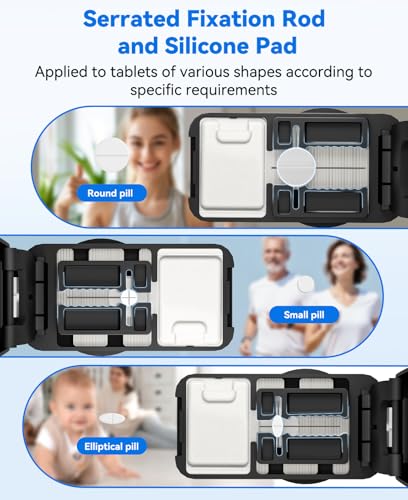 Image of Pill Cutter Splitter for Small and Tiny Pills - Professional 1 /2 1 /4 Pill Splitter with Adjustable Centering Slot, Accurately Cut Multiple Tablets with Safety Blades & Silicone Storage Box (Black)