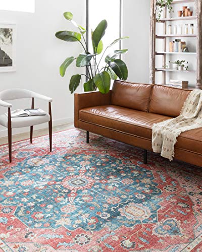 Tapete decorativo Loloi Skye 8' redondo Brick/Ocean miniatura 1