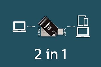 Philips 64GB OTG Dual Drive Type-C and USB Flash Memory