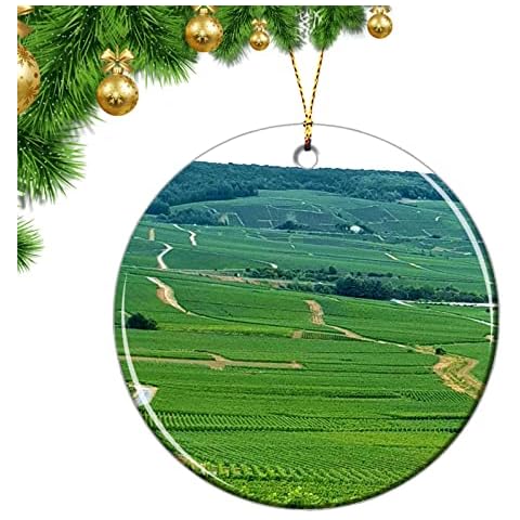 France Hautvillers Christmas Ornaments Hautvillers France Champagne G. Tribaut Ornaments Christmas Tree Pendant Decorative Ceramic Sheet Souvenir Travel Gift Cover