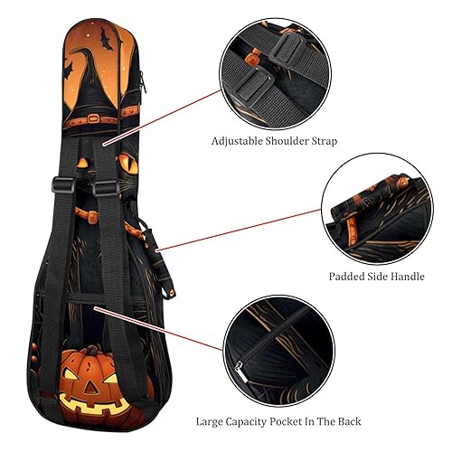 Waterproof Oxford Cloth Ukulele Bag Fairy with Bird and Flower Durable & Stylish Ukulele Case with Storage Halloween Cat - Les Beatles, Paul McCartney, John Lennon, RIngo Starr, George Harrison Waterproof Oxford Cloth Ukulele Bag Fairy with Bird and Flower Durable & Stylish Ukulele Case with Storage Halloween Cat – Image 4