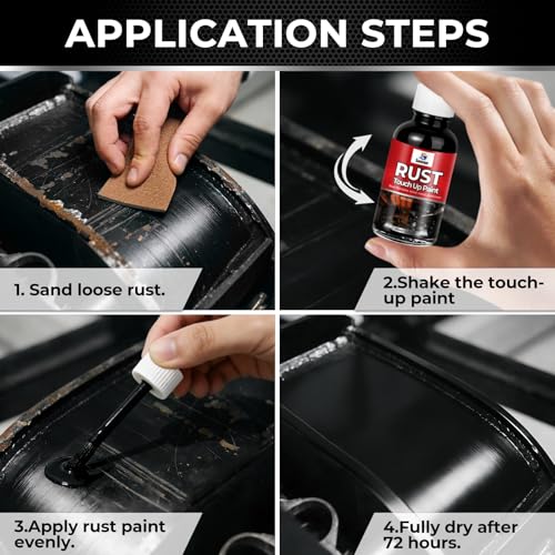 Image of Black Touch Up Paint Rust Paints High Heat Resistant, Multi Surface Acrylic Enamel Black Touch Up Paint Pen Scratch Repair for Rust Metal,Walls,Cabinets,Appliances,Wood,Door,Furniture,Enamel, 30ml