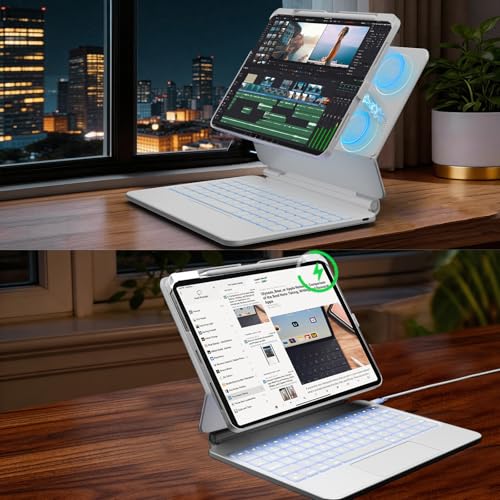 CNAIDUNR iPad Case with Keyboard for iPad Air 11" & iPad Pro 11",White - image 5