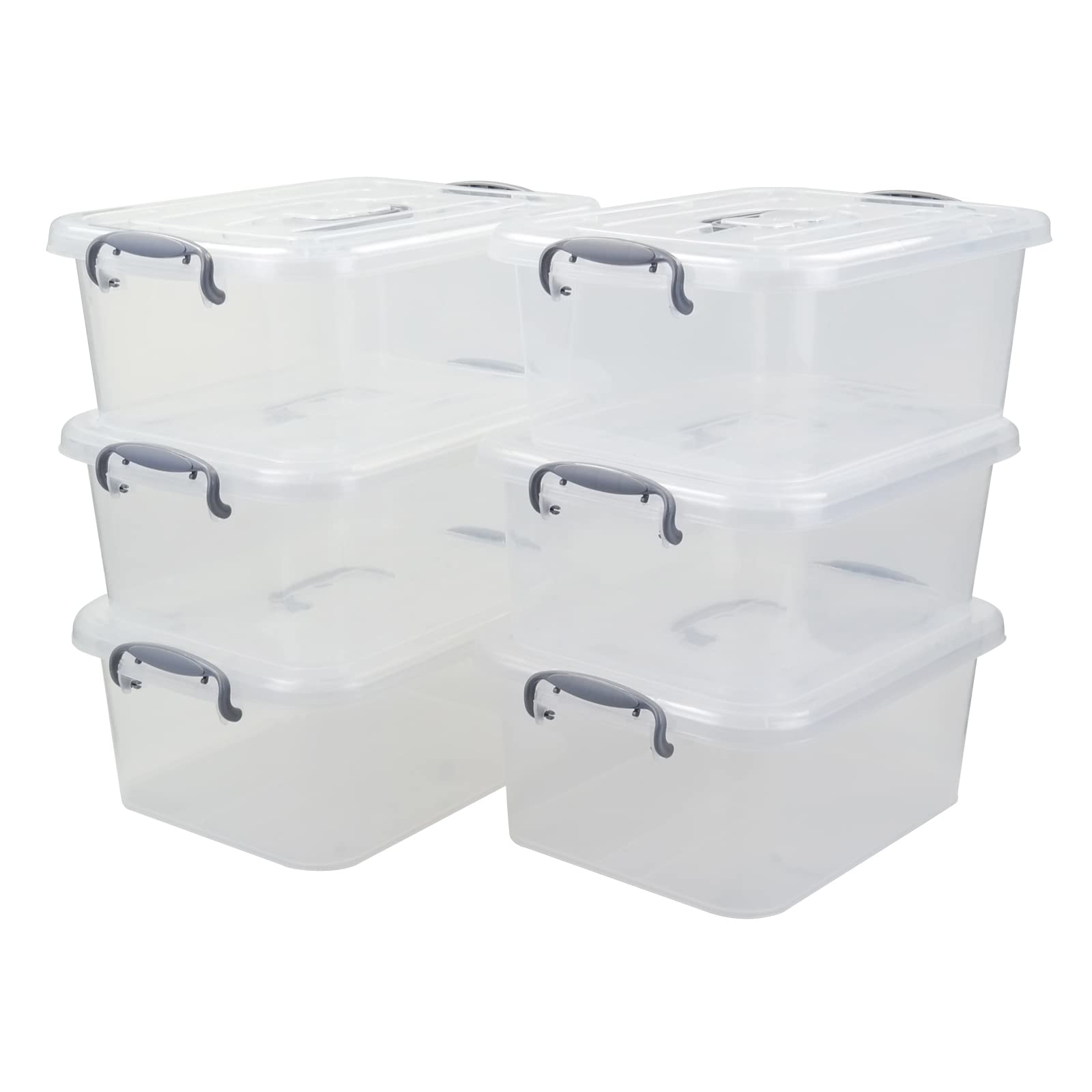 Boîte de rangement plastique 8 L avec couvercle à loquet anti-poussière Zopnny