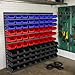 90PCS Heavy-Duty Wall Mounted Storage Bins - Plastic Adjustable Compartment Organizer for Nuts, Bolts, Screws & DIY Tools | Garage, Workshop Wall Rack