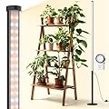 Barrina T10 Pro Standing Grow Light with Timer, 42W, 169 LEDs, Full Spectrum Vertical Grow Light for Indoor, Wide Coverage, 4FT to 5.6FT Height with Foot Switch, Ideal for Flowering and Tall Plants
