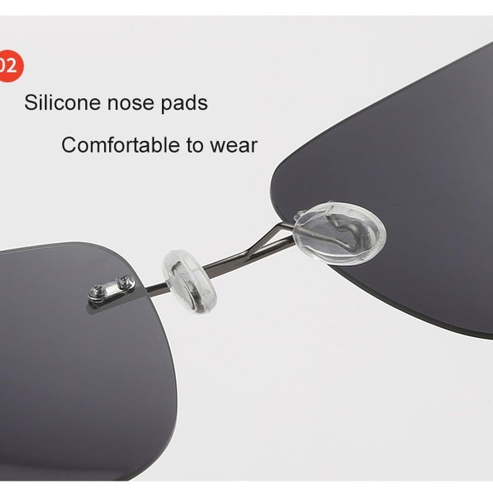 Gafas de sol polarizadas cuadradas sin montura para hombre, ideales para conducir. Gafas de sol ultraligeras de titanio puro.