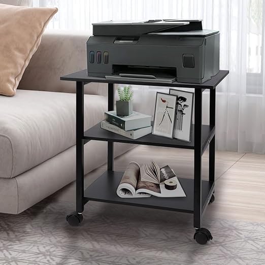 El Mejor Listado de Mueble para Impresora del mes. 43 STAZWOUZZ Mesa para Impresora, Soporte para Impresora, Soporte para Impresora de 3 Niveles, Carrito de Impresora, Soporte Grande para Impresora, Soporte para Carrito de Impresora...