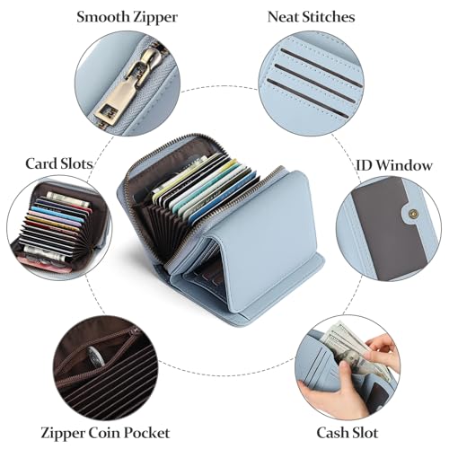 GAEKEAO Small Wallets for Women Leather RFID Blocking Credit Card Holder Wallet3