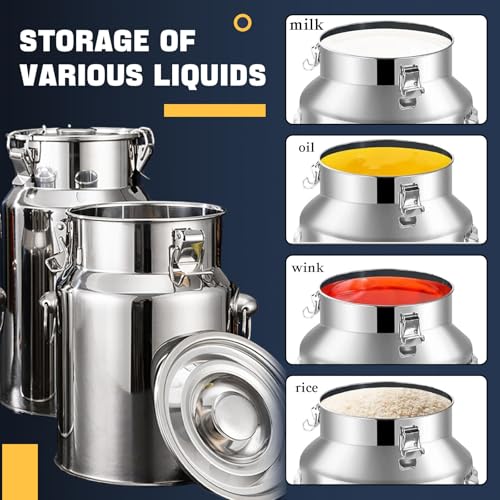 Bidon à lait en acier inoxydable avec couvercle scellé robuste 7L