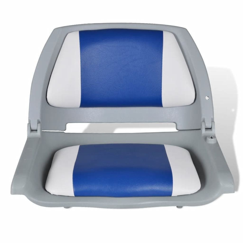Tidyard Sedile per Barca con Schienale Pieghevole e Cuscino 41 x 51 x 48 cm