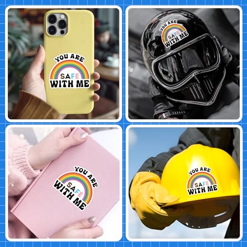 Image of Set 3Pcs You are Safe with Me Stickers, Water Assistant LGBT, Vinyl Inspirational Decal, Motivational Stickers for Laptop Water Bottles Phone Cases Car, Gay Kids (2 Inches)