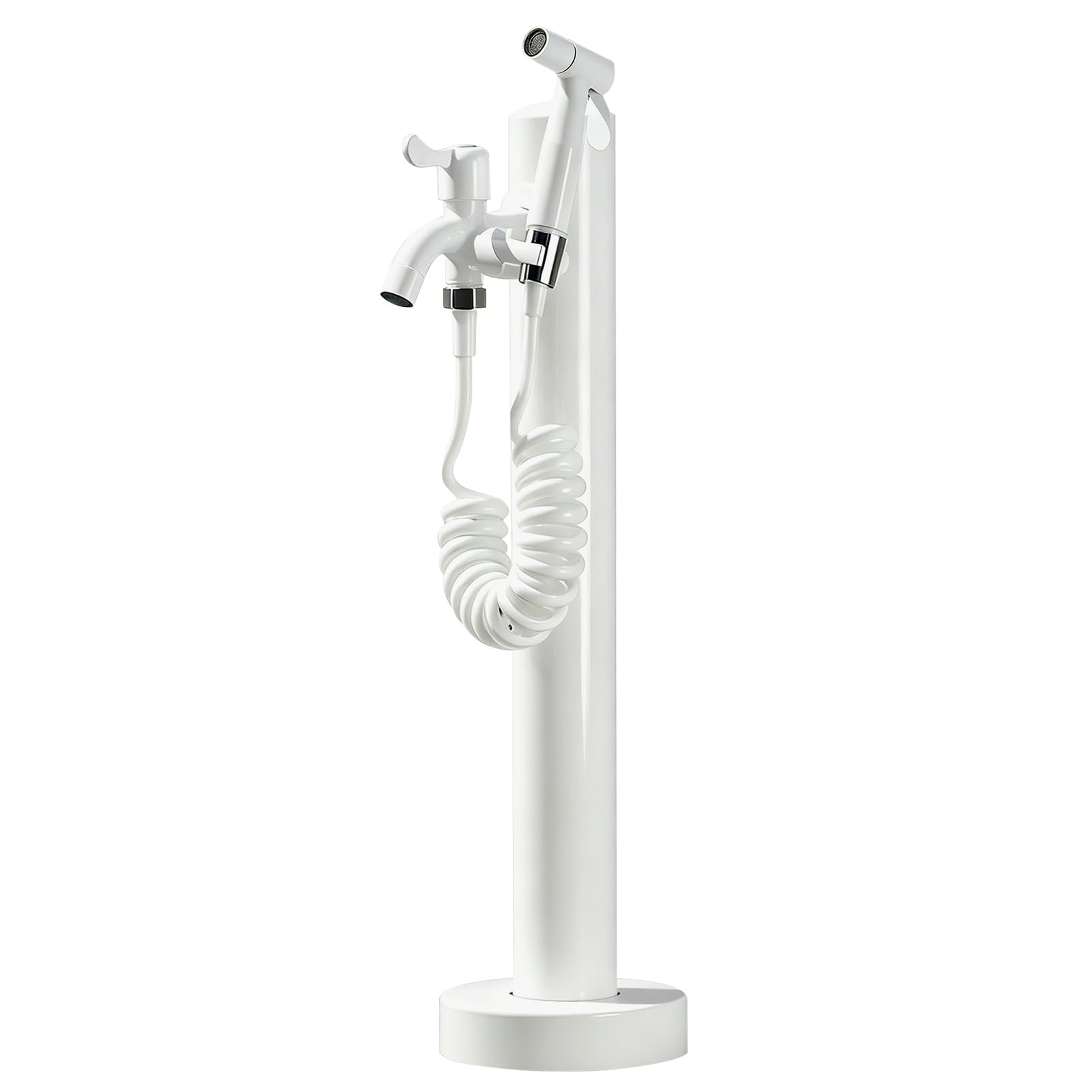Lonmrrton C Outdoor Water Olumn With Extender Faucet, 304 Stainless Steel Garden Hydrant Tap, Freestanding Drinking Water Source For Outdoor Leaning, Watering Plants, Washing(,Height: 60Cm/23.6In)