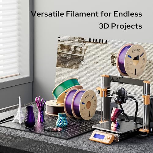 Image of Dual Color Silk PLA Filament, Gradient 3D Printing Filament 1.75mm (±0.02mm Accuracy), Metallic PLA Filament for Christmas Decor,Cosplay,DIY,Blue & Rose Red,1KG(2.2lbs) Spool