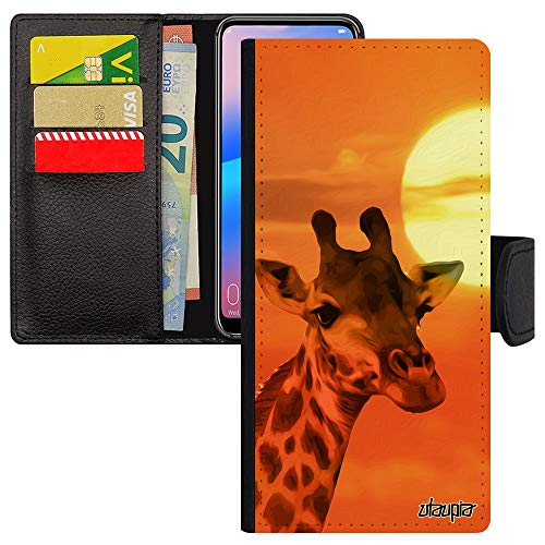 Coque Samsung A52S antichoc avec portefeuille motif girafe orange