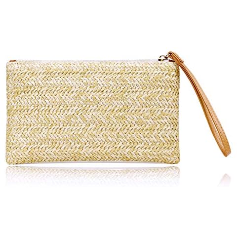 COOKOOKY Bohemian Summer Straw Clutch Bag Cover