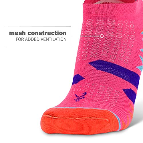 Women's Enduro No Show Running Socks - Bright Lilac/Neon Aqua by Balega3