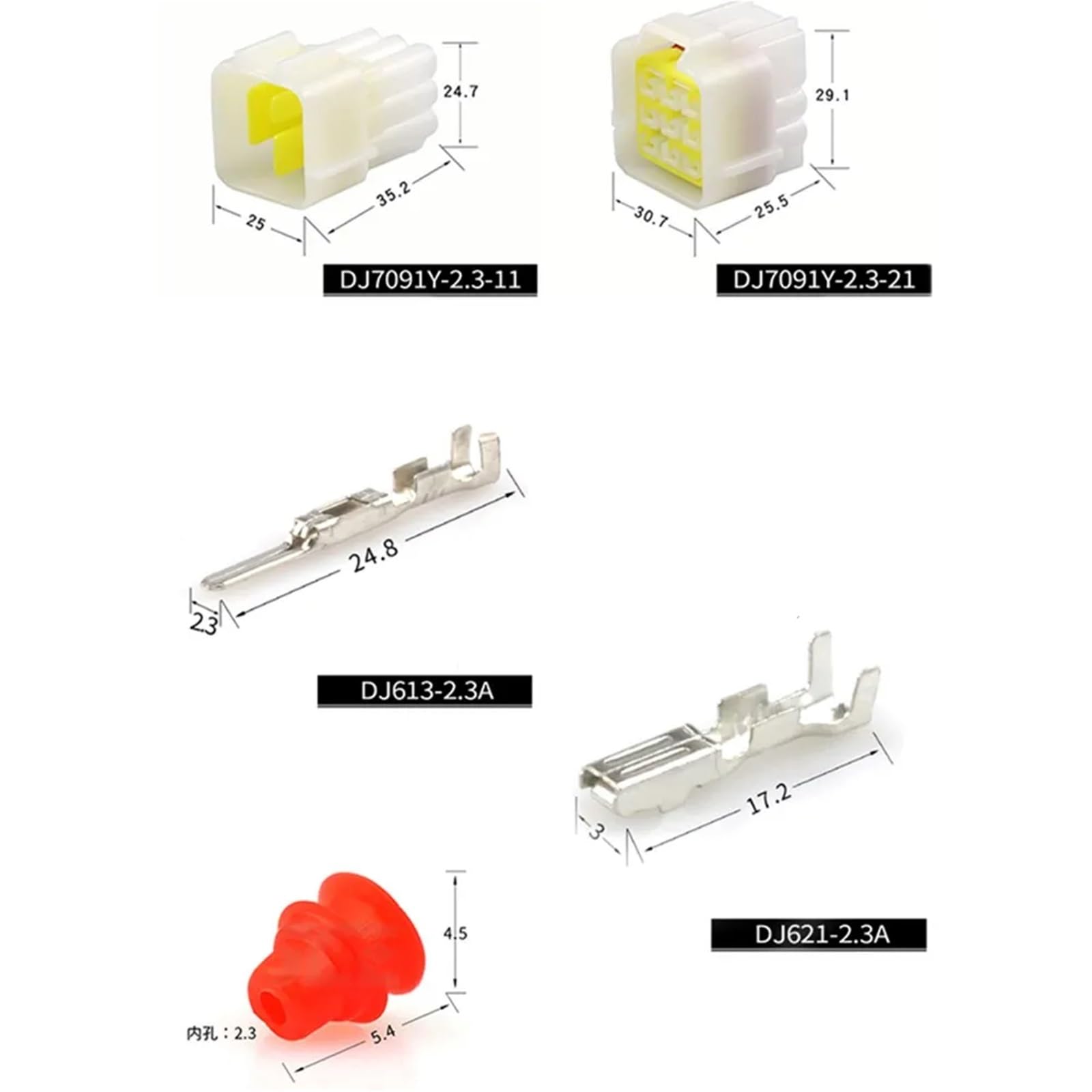 Kit set 1/5/10/20 FW-C-9F/MB connettore da 2,3 mm