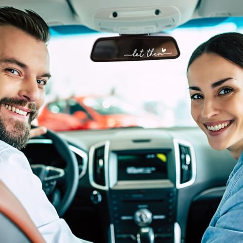 Image of 3pcs Let Them Rearview Mirror Stickers, Vinyl Funny Rear View Decals Positive Affirmation Car Label Car Decor Accessories Gifts for Women(3 Colors)