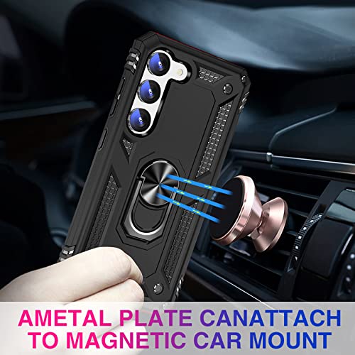 Image of Vaki Cases for Samsung Galaxy S23 Case with Screen Protector [Military Grade Drop] Heavy Duty Rugged Shockproof Protective Cover for Samsung Galaxy S23 5G Phone Case with Ring Kickstand Black