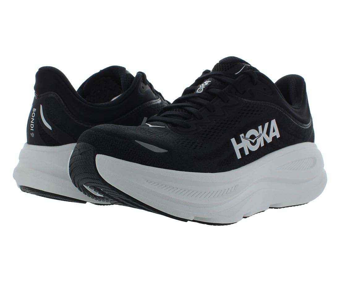 HOKA Bondi 9 Mens Shoes 42.5 EU Wide Black/White