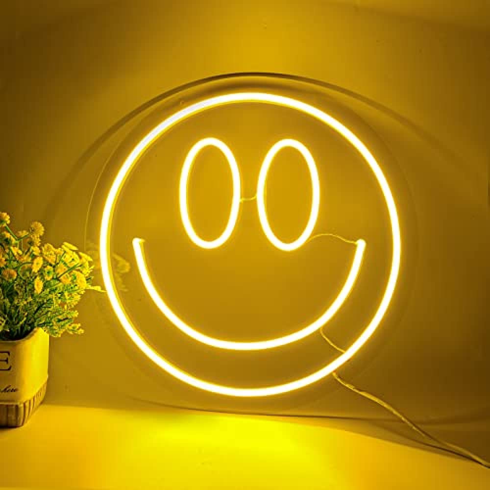 Flybaby Insegna Al Neon A LED Gatto Sorridente Con Occhiali – Luce Da Parete Alimentata USB, Regolabile, Rosa - 5
