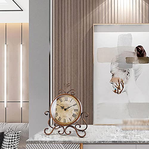 Reloj de mesa de hierro retro sin ruido para dormir bien en el dormitorio 3