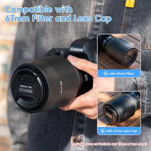 JJC Dedicated Lens Hood Shade Protector for Canon RF 100-400mm F5.6-8 is USM & EF 70-300mm f/4-5.6 is II USM Replaces Canon ET-74B Lens Hood Reversible/Bayonet/with Button to Lock or Release by JJC - Image 3
