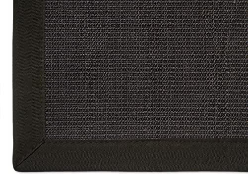 Astra Sisal Teppich Manaus mit Bordüre Farbe schwarz 100% Sisal - 18 Größen, Größe: 250x300 cm