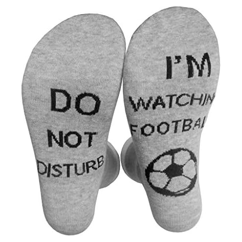 RK-HYTQWR Unisex Funny Crew Socks Do Not Disturb I Am Watching Rugby Football Golf Hosiery,Football Medium tube socks,Football grey Cover