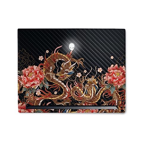 Image of MightySkins Carbon Fiber Skin Compatible With Alienware M18 R1 (2023) Full Wrap Kit - Stitch Dragons | Protective Durable Textured Carbon Fiber Finish | Easy To Apply & Change Styles | Made in the USA