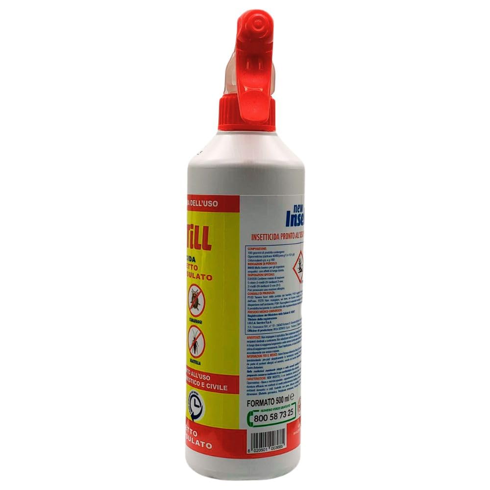 Disinfect Stop Insetticida Multiuso Microincapsulato per Cimici Verdi, Cimici Asiatiche, Zanzare, Formiche, Scarafaggi, Formato da 500ml (6 Flaconi) - New Insektill -