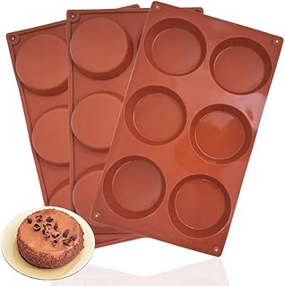 Sponsored Ad - 3 Packs 6 Cavity Large Round Disc Candy Silicone Molds, DaKuan Non-Stick Baking Molds, Mousse Cake Pan for ...