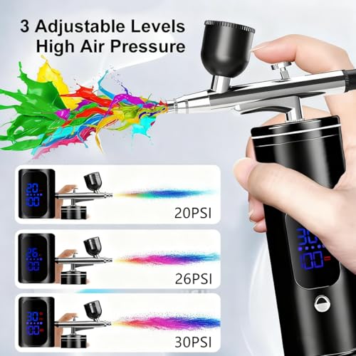 Kit aérographe avec compresseur rechargeable sans fil haute pression
