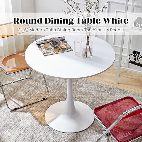 Table ronde tulipe blanche 80 cm pour optimiser un petit salon - 4