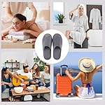 Tragbare Reise Hausschuhe Damen 36-38, Nicht-Einweg-Reise-Hausschuhe Soft Coral Samt Hotel Hausschuhe mit dicken 7mm Sohlen Mädchen Wiederverwendbare Haus Hausschuhe Anti-Rutsch Spa Bad Hausschuhe – Bild 5