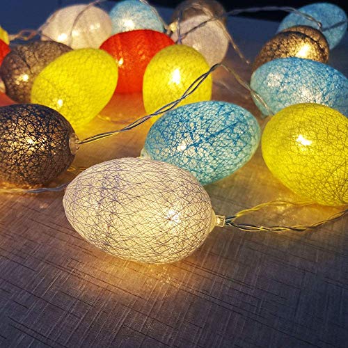 WesGen 20 Easter Egg LED String Lights Battery Operated Fairy String Lights Easter Holiday Party Home Decoration (Colorful,8 Modes) - Thumbnail 6