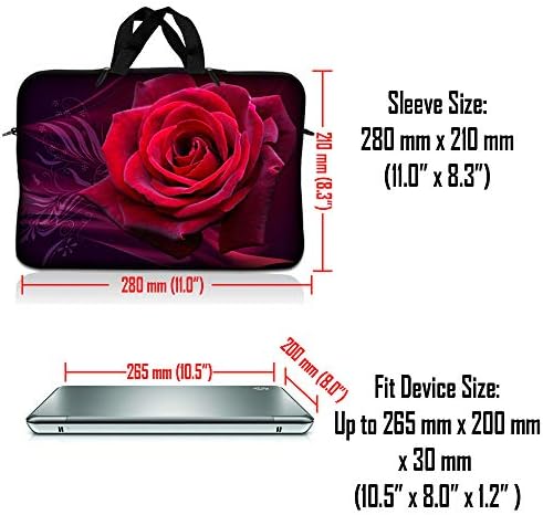LSS 15.6 inch Laptop Sleeve Bag Compatible with Acer, Asus, Dell, HP, Sony, and More | Carrying Case Pouch w/Handle, Pink Rose Floral Flower - 2