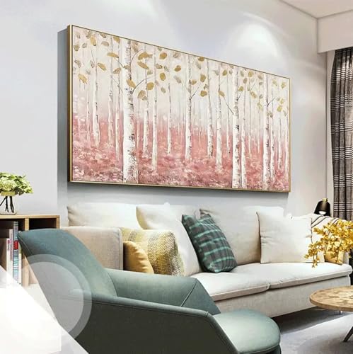 Grande peinture à l'huile en feuille d'or TONGYINLI, œuvre d'art mural de prestige